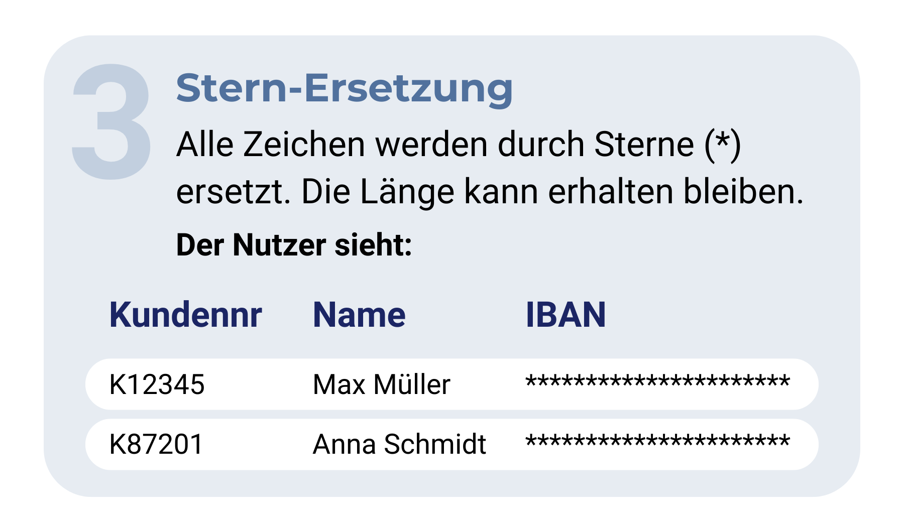 Anonymisierungsvariante 3: Stern-Ersetzung