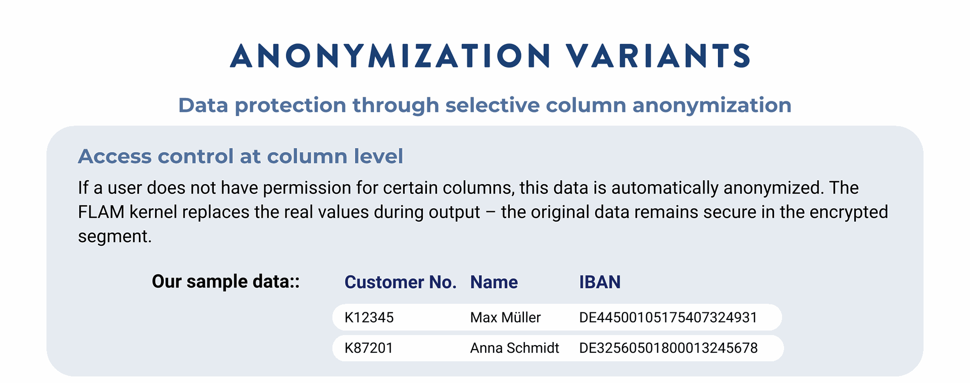 Overview anonymization variants